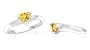 Trillion Cut Citrine Ring Sterling Silver