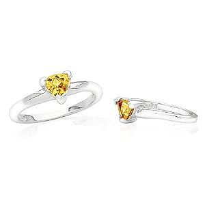 Buy Trillion Cut Citrine Ring Sterling Silver by Peora