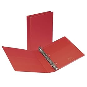 Avery Dennison 27202 Durable EZ-Turn Ring Reference Binder, 11 x 8-1/2, 1-1/2 in. Capacity, Red