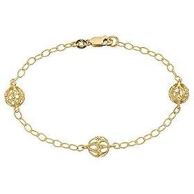 14K Yellow Gold Bracelet with Lobster Clasp by Ice.com
