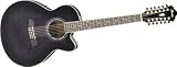 Ibanez AEL2012ETKS 12-String Cutaway Acoustic-Electric Guitar (Transparent Black Sunburst)