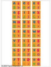 Plaid Foam Cube Stamps w 21 STAMPERS & 84 Designs (Orange Color Cubes)