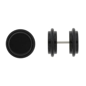 Fake Acrylic Plugs - Black 16g Wire - 10mm - Sold as a Pair