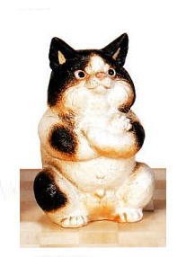 信楽焼　ボス　ねこ　（白）　7.5号
