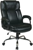 Executive Big Mans Desk Chair With Black ECO Leather Seat  Back 350lbs Capacity