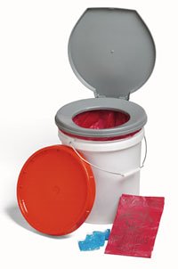 HealthPersonalCare: Storage Bucket with Snap on Toilet Seat
