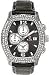 Bulova Crystal Steel Chronograph Black Leather Mens Watch 96B001