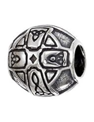 Genuine Zable (TM) Product. 925 Sterling Silver Celtic Cross Bead Charm. 100% Satisfaction Guaranteed.