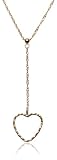 10k Yellow Gold Heart Drop Necklace, 17