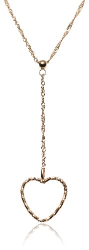 10k Yellow Gold Heart Drop Necklace, 17