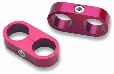 Earl's 167013 Red Anodized Aluminum 13/16 Hose & Tubing Separators - Set of 2