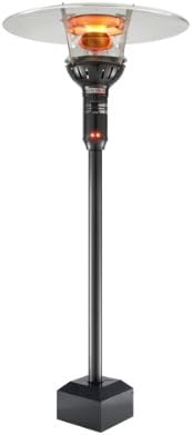 EvenGlo Permanent Post Patio Heater, Natural Gas, Twin Stage, 53,000 / 47,000 BTU, Black
