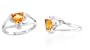 Trillion Cut Citrine Ring Sterling Silver
