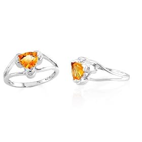 Buy Trillion Cut Citrine Ring Sterling Silver by Peora