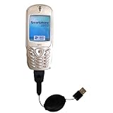 Retractable USB Cable for the HTC Canary with Power Hot Sync and Charge capabilities - Gomadic Brand w/ TipExchange Technology