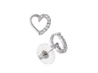 Sterling Silver Polished and CZ Lined Heart Earrings