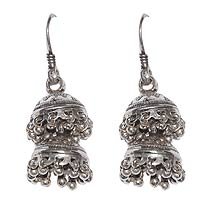 Valentine Gift Earrings Sterling Silver From India 1.75 inches (ers212a)