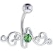 Jewelry : REVERSIBLE Green SINGLE GEM TRIBAL No. 2 Belly Button Ring