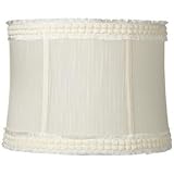 Cream Raw Edge Trim Drum Shade 13x14x10 (Spider)