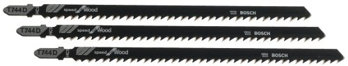 BOSCH T744D3 7-Inch 6 TPI Wood Cut Jig Saw Blade - 3 Pack
