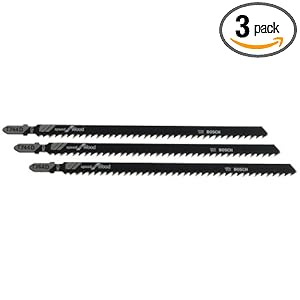 Bosch T744D3 7-Inch 6 TPI Wood Cut Jig Saw Blade - 3 Pack