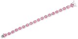 Silver Prong-Set Cubic Zirconia Pink Sapphire Diamond Tennis Bracelet