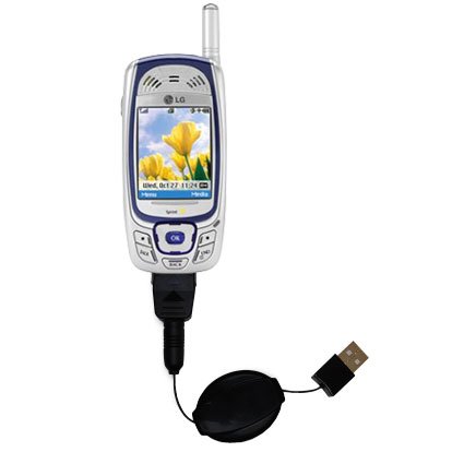 Retractable USB Cable for the LG MM-535 with Power Hot Sync and Charge capabilities - uses Gomadic TipExchange Technology