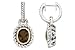 2 3/4 Carat Smokey Quartz and Diamond Sterling SIlver and 14K Yellow Gold Earrings