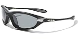 X Loop X44 Sunglasses Wrap Style UV400 Lens for Baseball, Softball, Cycling, Golf, Kayaking and All Active Sports. Powder Black (POW)