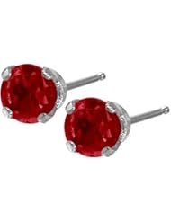 Genuine 0.30tcw 3mm Ruby 14 Karat White Gold Baby Earrings