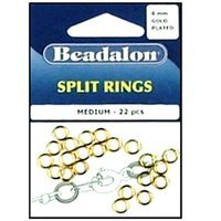 Beadalon Split Ring 6mm Medium Gold 22 Piece 