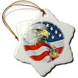 Navy Chief Petty Office - 3 Inch Snowflake Porcelain Ornament