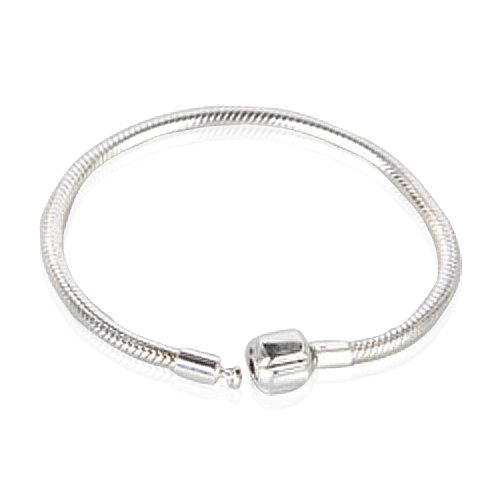 Bling Jewelry 925 Sterling Silver Barrel Clasp 3mm Bracelet Troll Pandora Oriana Compatible 8.5