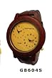 Tense Unisex Round Dual Time Dials Sandalwood Wood w/ Leather Band Watch G8604SS