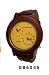 Tense Unisex Round Dual Time Dials Sandalwood Wood w/ Leather Band Watch G8604SS