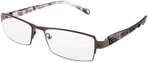 New Gunmetal Frame Reading Glasses Tortoiseshell Arms Moveable Nose Pads Oslo (+1.25)