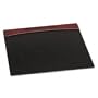 Rolodex 81769 Mahogany wood & black faux leather desk pad, 23-7/8 w x 19-7/8d x 11/16h