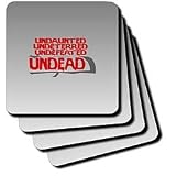 Undefeated Undead on Gray - Set Of 4 Coasters - Soft