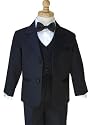 Children's Tuxedo Black 2 Button Notch Lapel (Sizes 0-16)-Includes Tuxedo, Shirt, Vest and Bowtie!