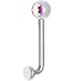 14 Gauge 5mm Aurora Gem Vertical Hood Piercing -1/2" 2.5mm Rise