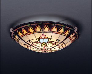 Tiffany Semi Flush Mount in Art nouveau Bronze
