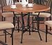Brown Metal And Wood Round Dining Table