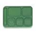 Food Service Rectangular Compartment Lunch Tray, 6 Compartment, Left-handed, Rainforest Green, ABS Plastic Material, One Dozen (12) Trays Per Case