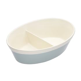 Kitchen Craft Classic Collection Oven to Tableware Divided Ceramic Oval Dish, 27 x 20 x 8 cm