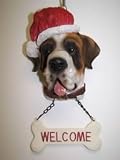707430 Hound Dog Head with Santa Hat 5 x 7in Musical Motion Activated