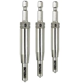 Anytime Tools 3 pc HINGE DRILL BIT SET Self Center Door Cabinet