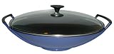 Le Creuset L25W3-3609 4 3/4 qt. Wok with Glass Lid (Blue)