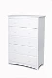 Stork Craft Beatrice Five Drawer Chest in White
