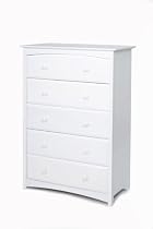 Stork Craft Beatrice Five Drawer Chest in White