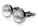 Timeless Round Classic White Catseye Cufflinks Framed in Silver with Presentation Box